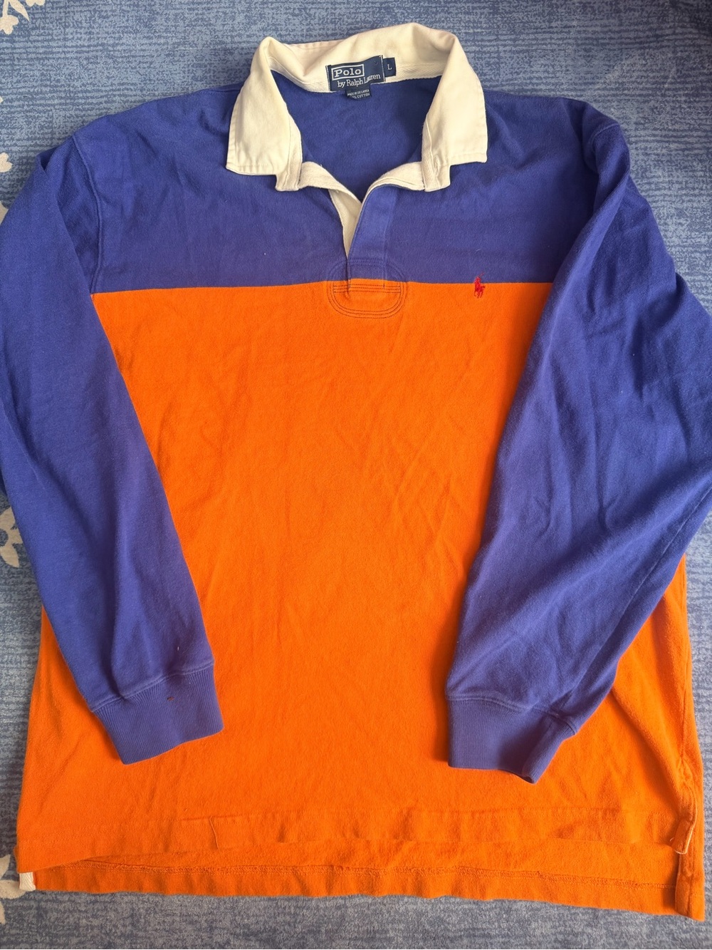 Polo by Ralph Lauren Orange, Purple & Cream Rugby Pullover